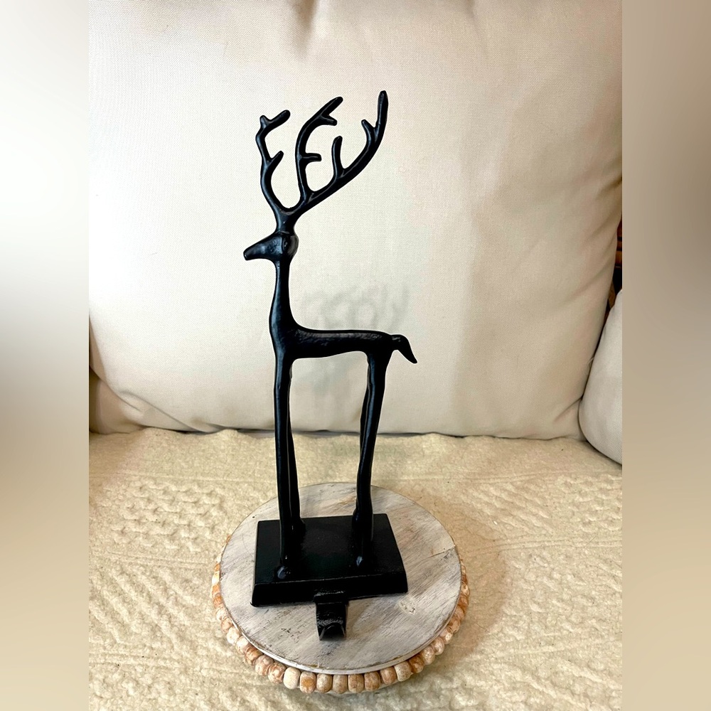 Metal black reindeer  Christmas Stocking Holder, pottery barn inspired viral
